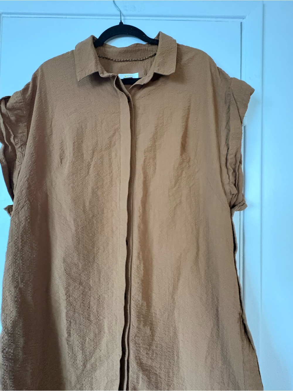 Anthropologie Rust-Orange Button-Front Sleeveless Tunic - Picture 7 of 10